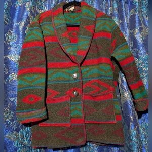 Miller Stockman Vintage Western Southwestern Aztec Wool Jacket
